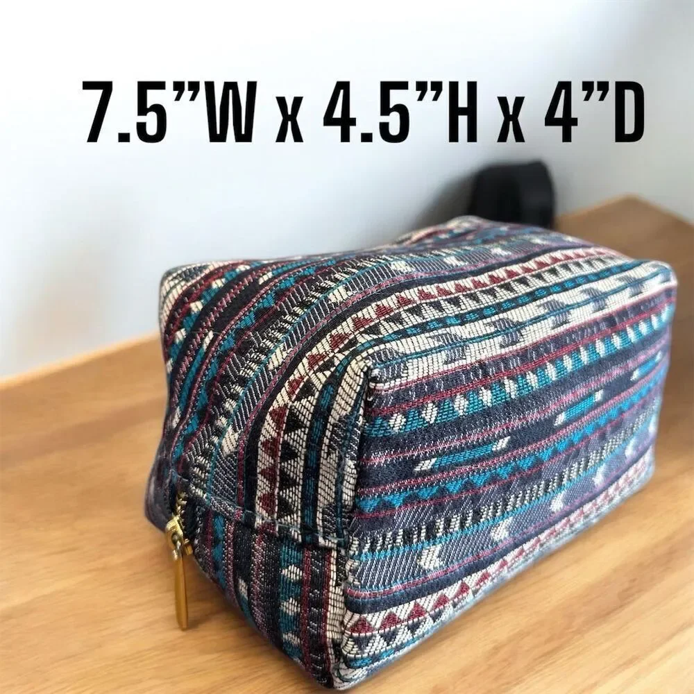 Forever 21 Women's Bohemian Print Cotton Cosmetics Travel Clutch Bag Multicolor